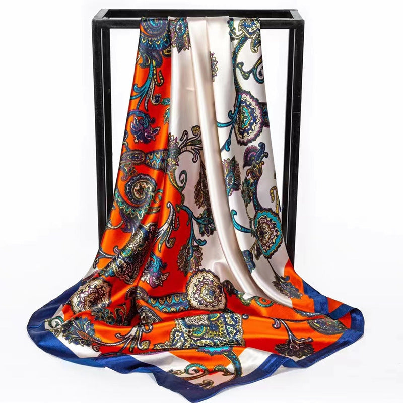 Mother's Day gift double-sided scarf 90 square scarf summer women's thin decorative versatile small scarf shawl scarf scarf