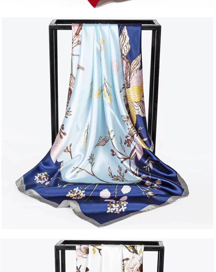Mother's Day gift double-sided scarf 90 square scarf summer women's thin decorative versatile small scarf shawl scarf scarf