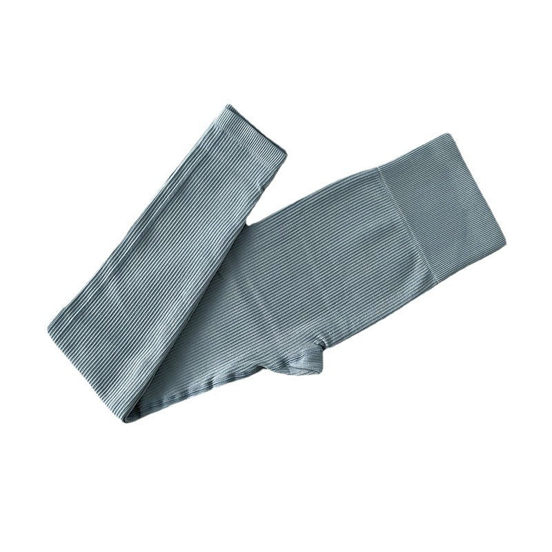 Foreign Trade New Leggings Outer Wear Spring and Summer Women's Solid Color Elastic Tight Sports Pants Yoga Fitness Threaded Pants