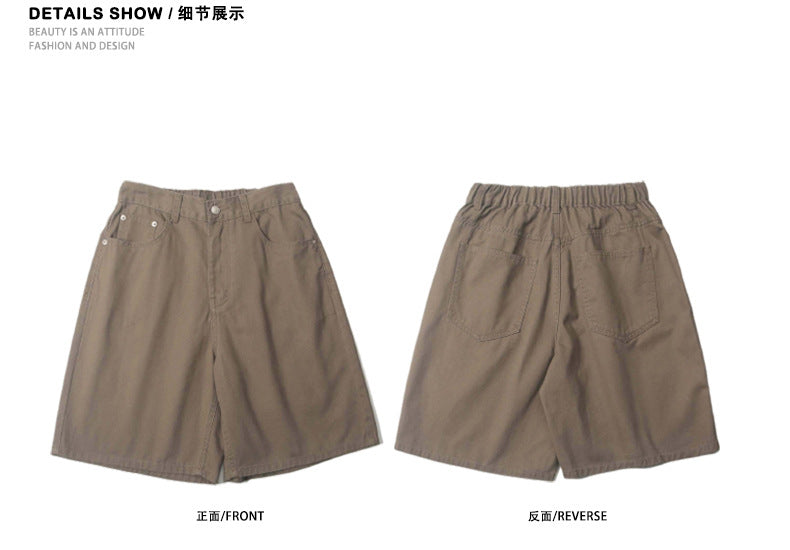 LKTM Men's# American Retro vintage Straight Pants Men's Niche Couples Joker Simple Casual Shorts