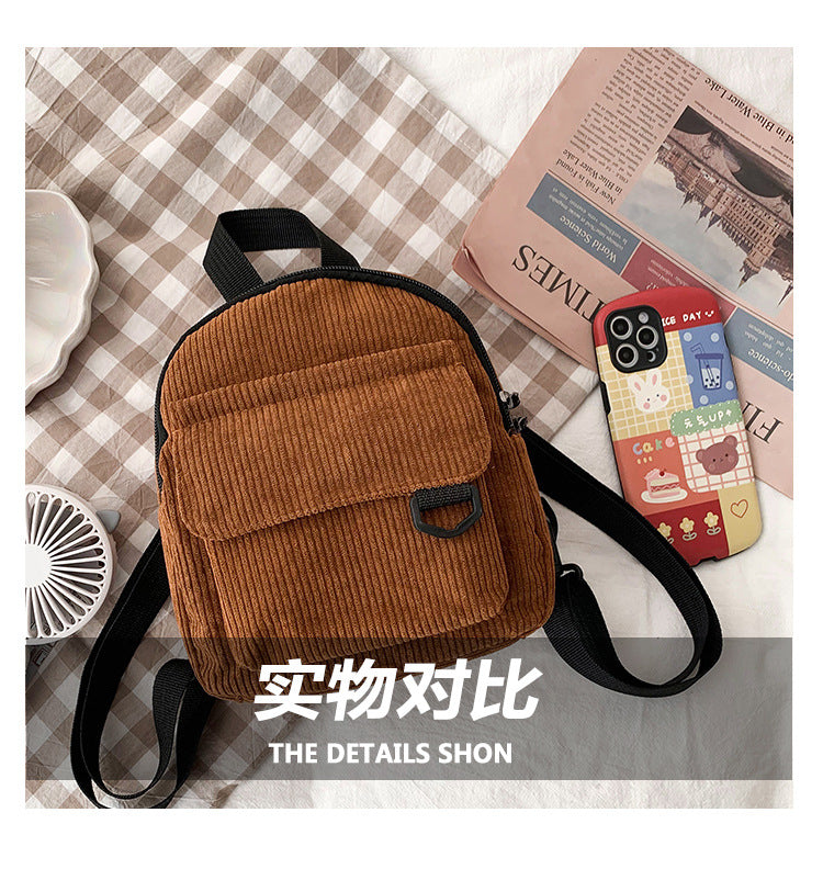 Wholesale/Mini Backpack ins Super Hot Cute OL Commuter Small Cosmetic Bag Striped Textured Student All-match Schoolbag