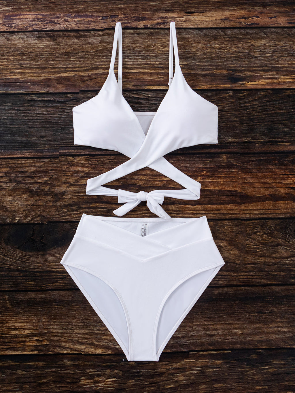 2025 New Bikini Cross-Border European and American Style Aliexpress Solid Color Tie-Up Sexy Bikini Two-Piece Swimsuit Swimwear for Women