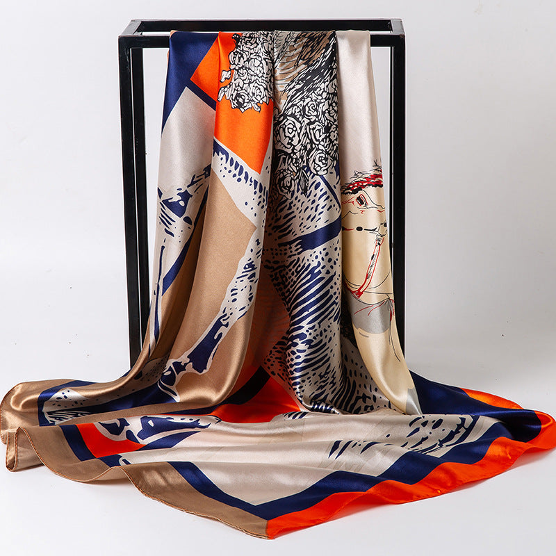 Mother's Day gift double-sided scarf 90 square scarf summer women's thin decorative versatile small scarf shawl scarf scarf