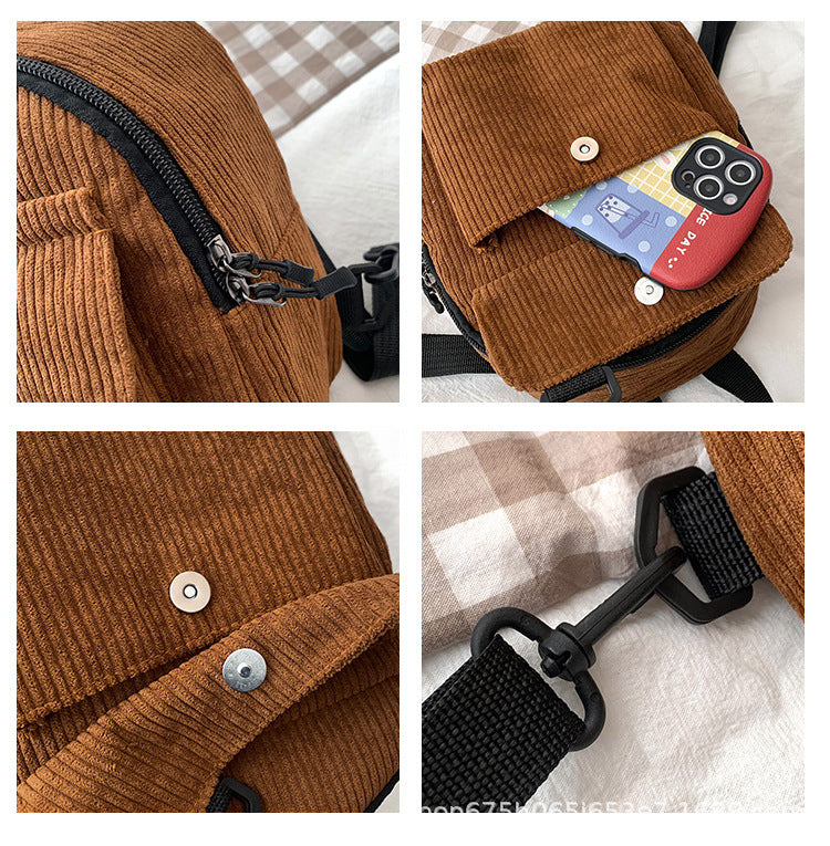 Wholesale/Mini Backpack ins Super Hot Cute OL Commuter Small Cosmetic Bag Striped Textured Student All-match Schoolbag