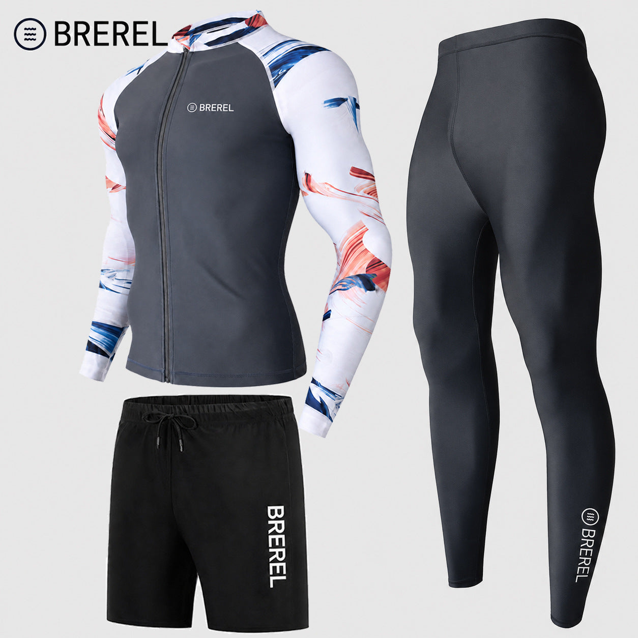 Sun Protection Swimsuit Men's Surfing Suit Split Quick-Drying Tight Jellyfish Suit Snorkeling Suit Wetsuit Full Body Long-Sleeved Trousers