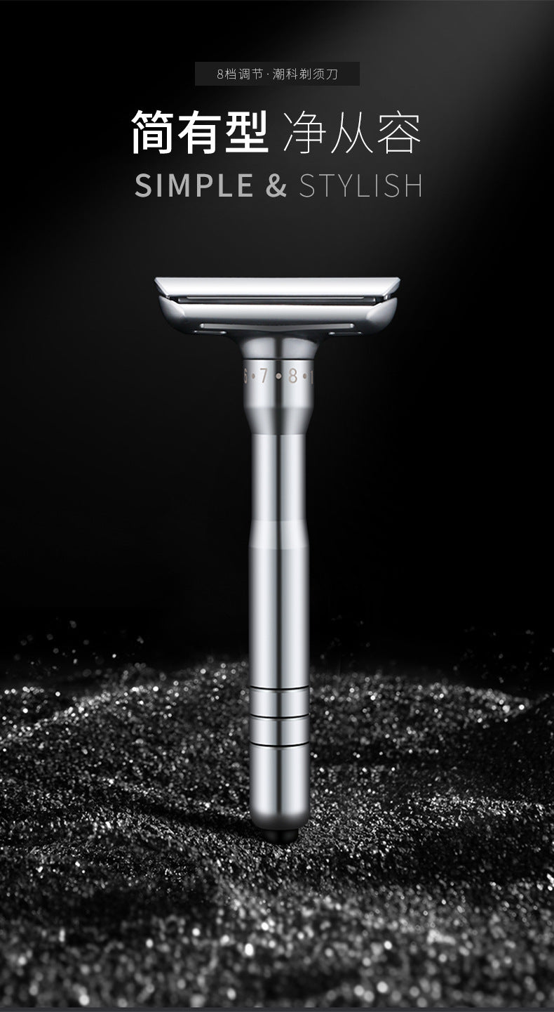 Chaoke 8-speed sharpness manual razor old-fashioned razor men's double-sided stainless steel blade beard knife