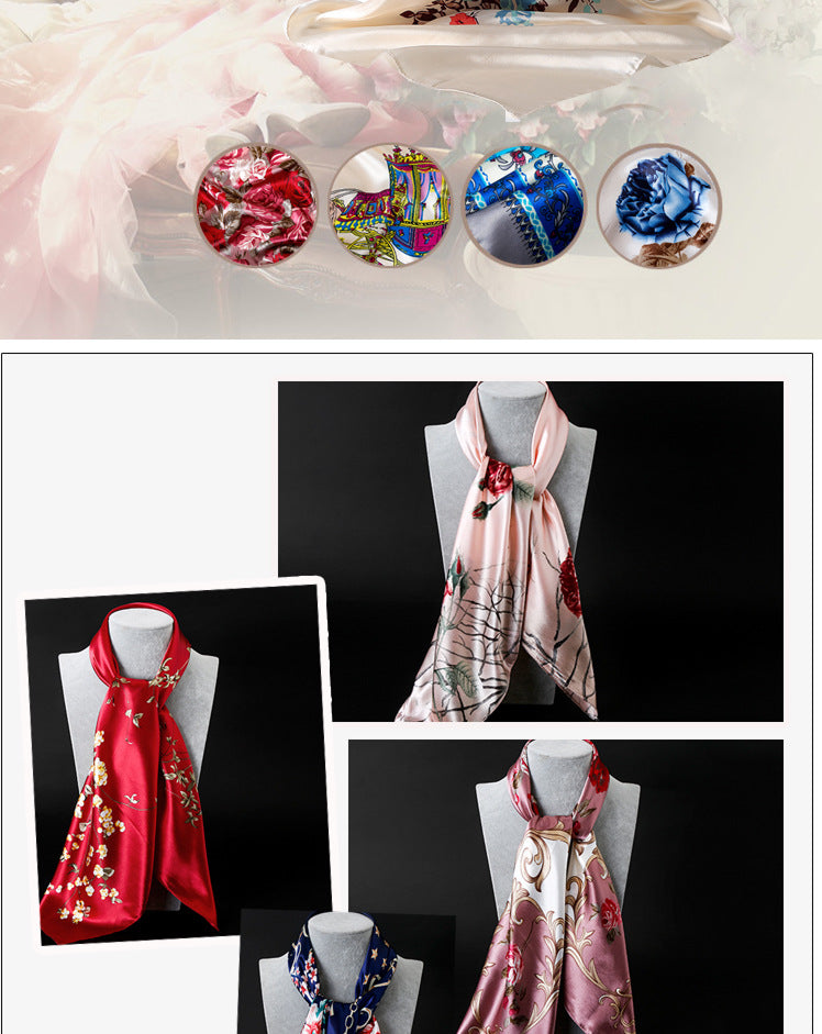 Mother's Day gift double-sided scarf 90 square scarf summer women's thin decorative versatile small scarf shawl scarf scarf