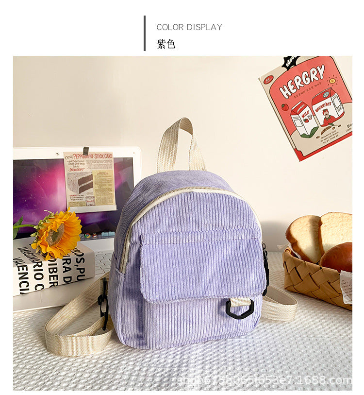 Wholesale/Mini Backpack ins Super Hot Cute OL Commuter Small Cosmetic Bag Striped Textured Student All-match Schoolbag