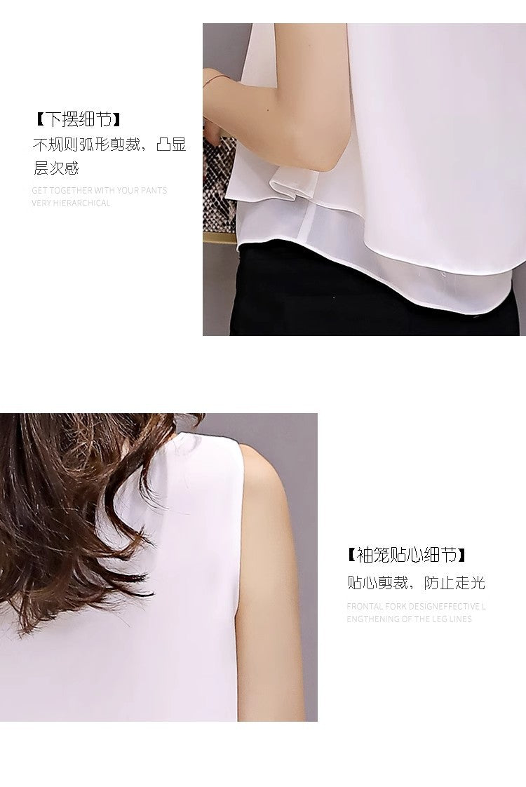 Chiffon Camisole Women's All-match Outer Wear Inner 2025 Summer Loose Slimming plus size Sleeveless Base Top