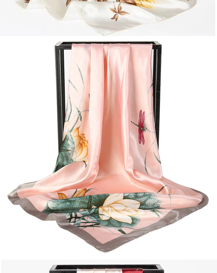 Mother's Day gift double-sided scarf 90 square scarf summer women's thin decorative versatile small scarf shawl scarf scarf