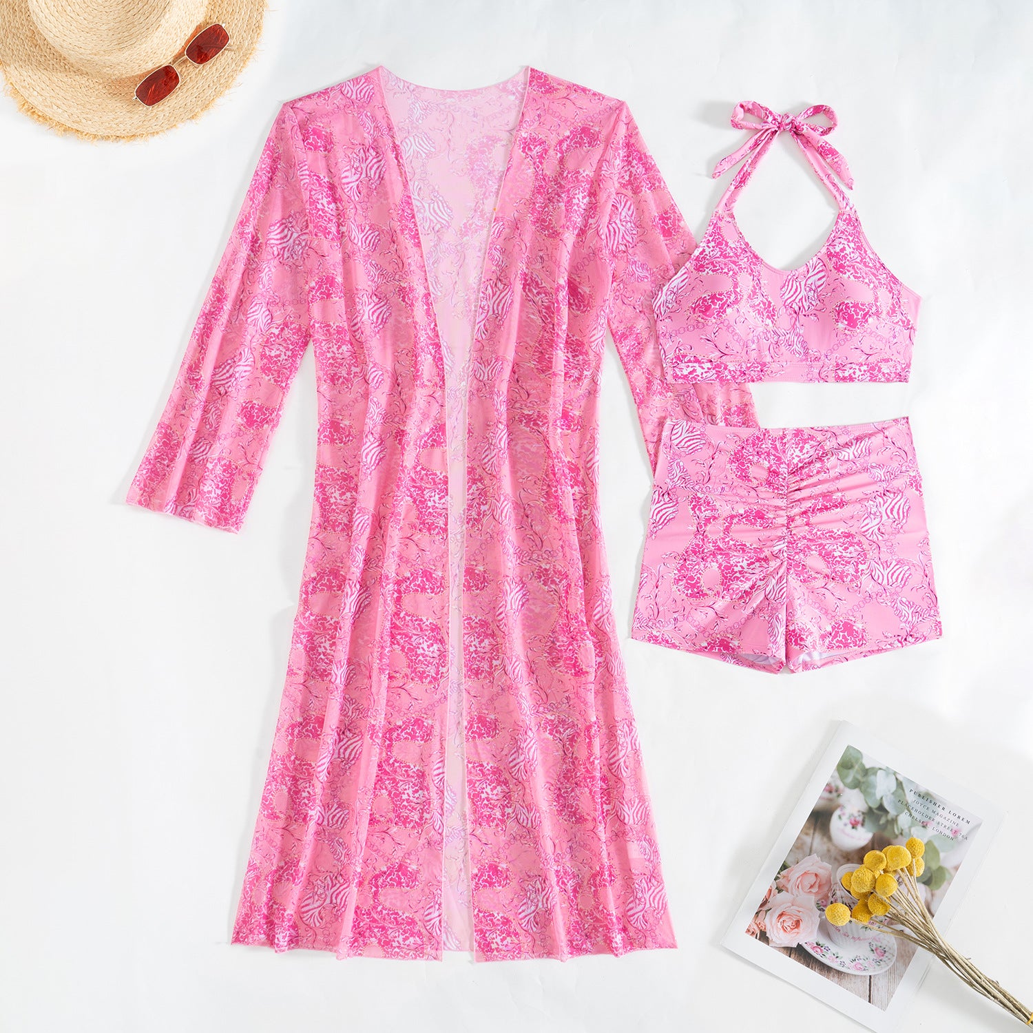 Mingyi New High-end European and American Fashion Sexy Women's Three-piece Bikini BIKINI Multicolor Printed Women's Swimsuit