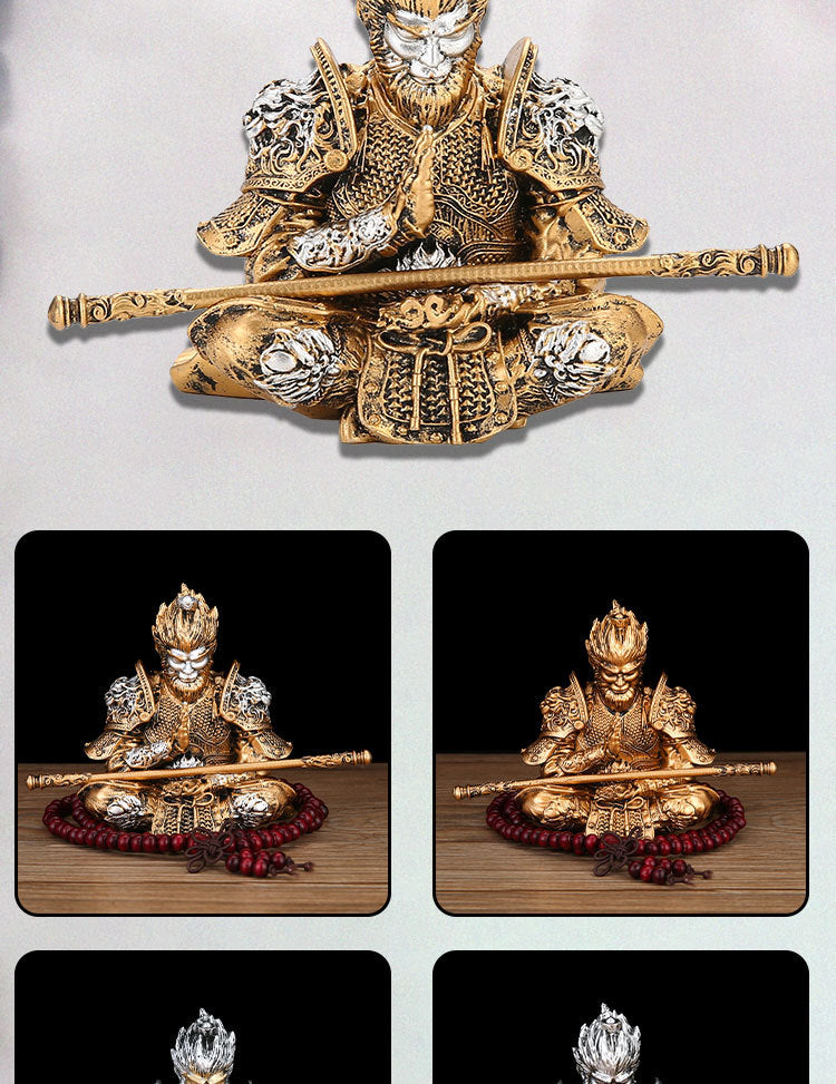 Black God Monkey King Monkey King Car Victory Car Ornaments Accessories Central Console Decoration Men's Car Handwork