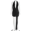 Women Clothing Summer Solid Color Sexy Mesh Draped Deep V Plunge neck
