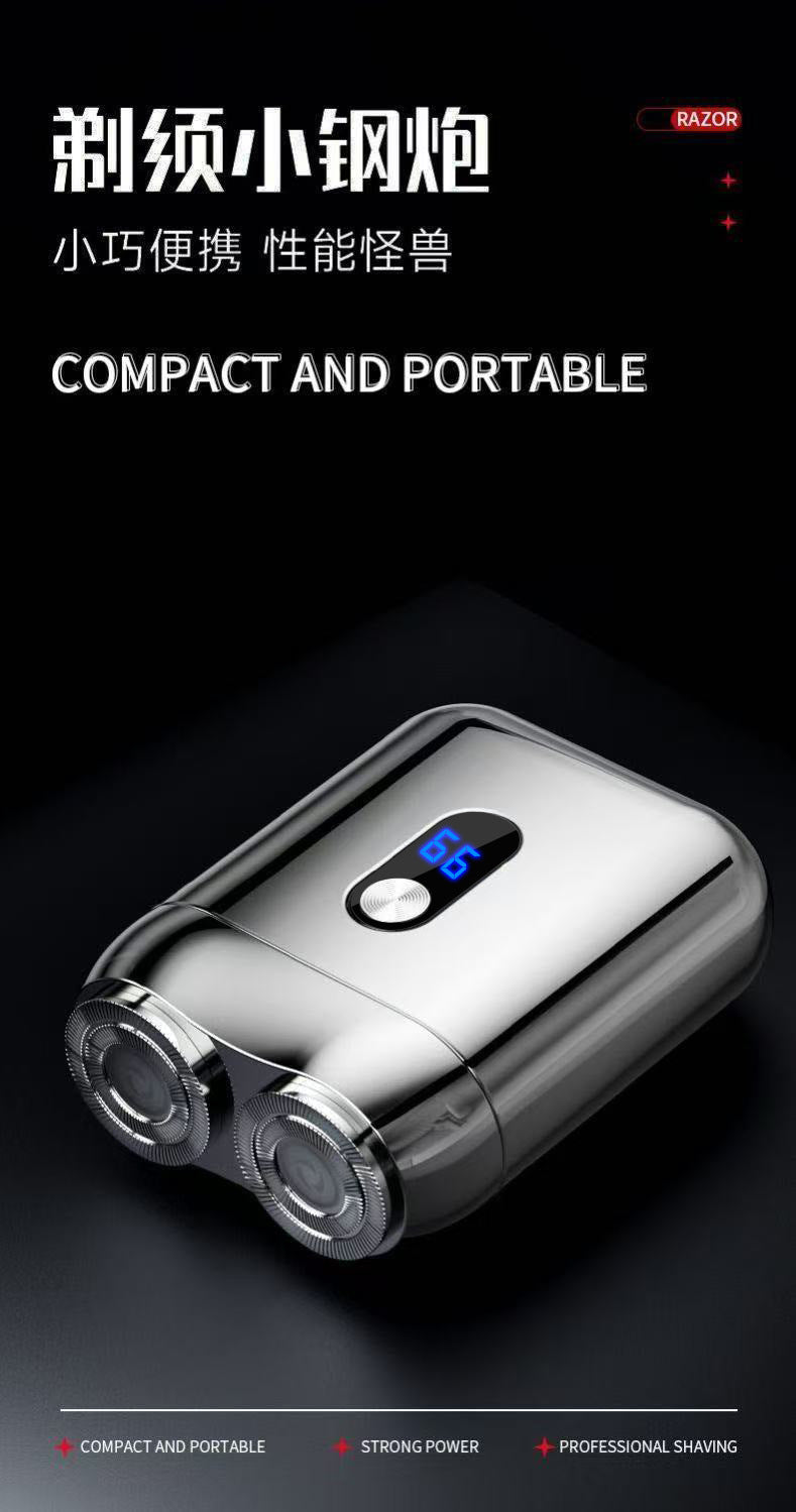 Cross-border Portable Two-head Double-head Magnetic Rechargeable Razor Men's Full-body Washable Electric Shaver Super Clean