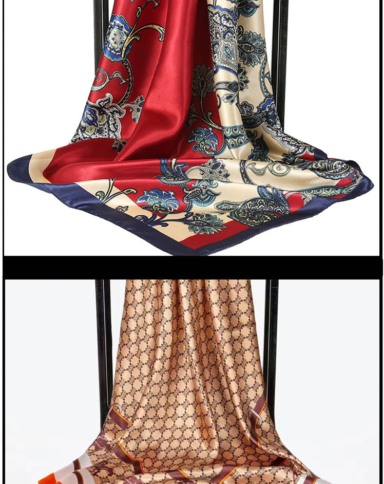 Mother's Day gift double-sided scarf 90 square scarf summer women's thin decorative versatile small scarf shawl scarf scarf