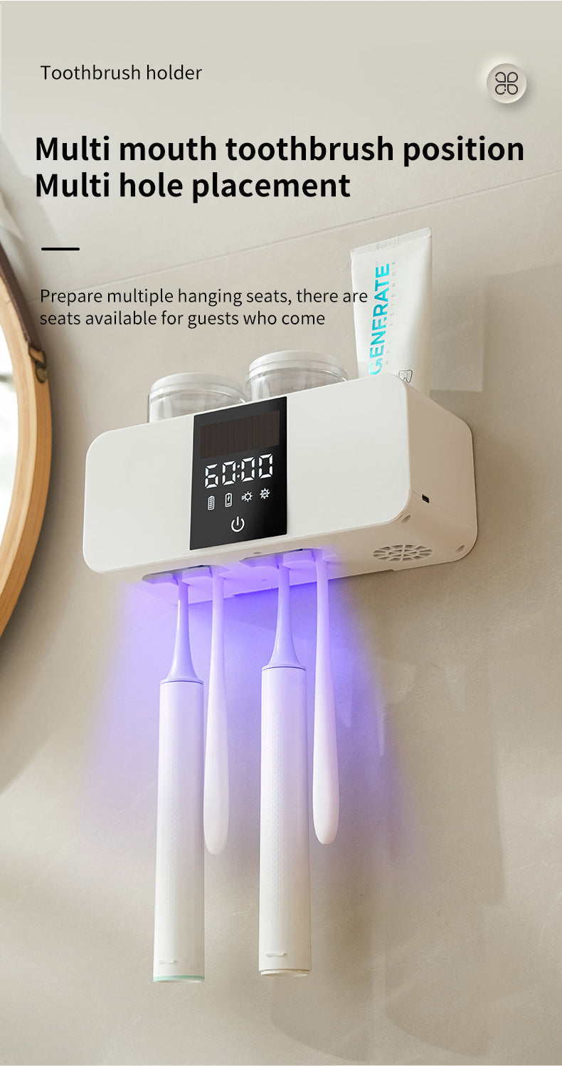 olovvs Smart Toothbrush Sterilizer UV Sterilization Electric Drying Hole-free Mouthwash Cup Toothpaste Rack