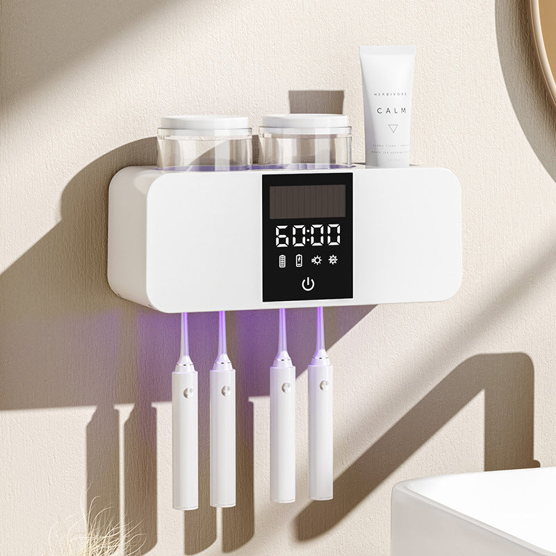 olovvs Smart Toothbrush Sterilizer UV Sterilization Electric Drying Hole-free Mouthwash Cup Toothpaste Rack