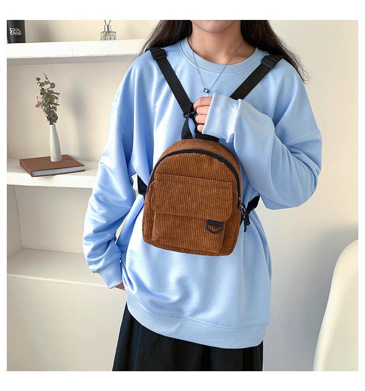 Wholesale/Mini Backpack ins Super Hot Cute OL Commuter Small Cosmetic Bag Striped Textured Student All-match Schoolbag