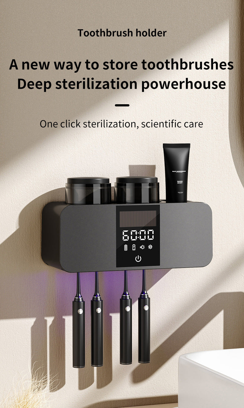 olovvs Smart Toothbrush Sterilizer UV Sterilization Electric Drying Hole-free Mouthwash Cup Toothpaste Rack