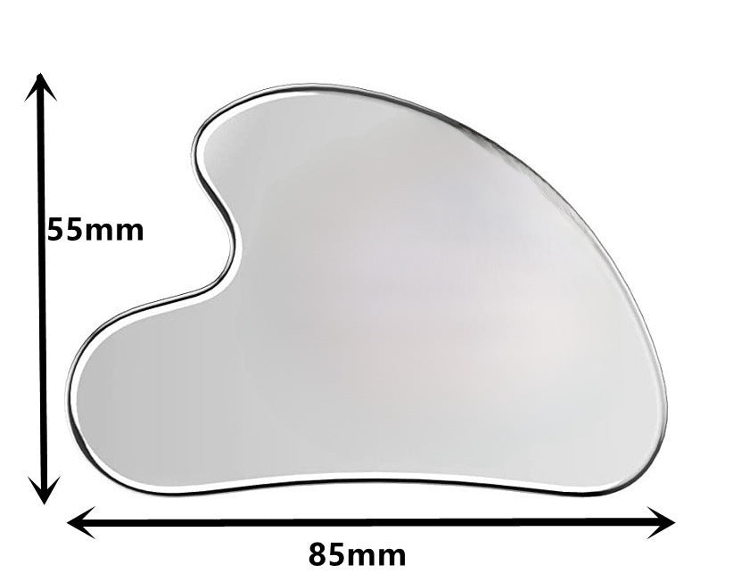 Factory direct stainless steel large heart-shaped scraping plate hand face scraping metal massage beauty tools wholesale
