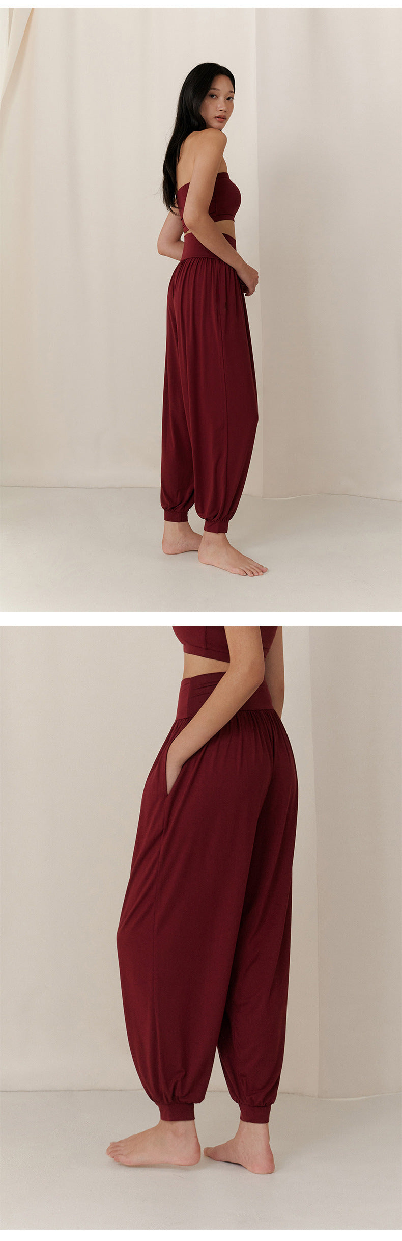2025 Spring New Yoga Trousers Women's Loose Leg Bloomers Breathable Pilates Dance Fitness Sports Pants