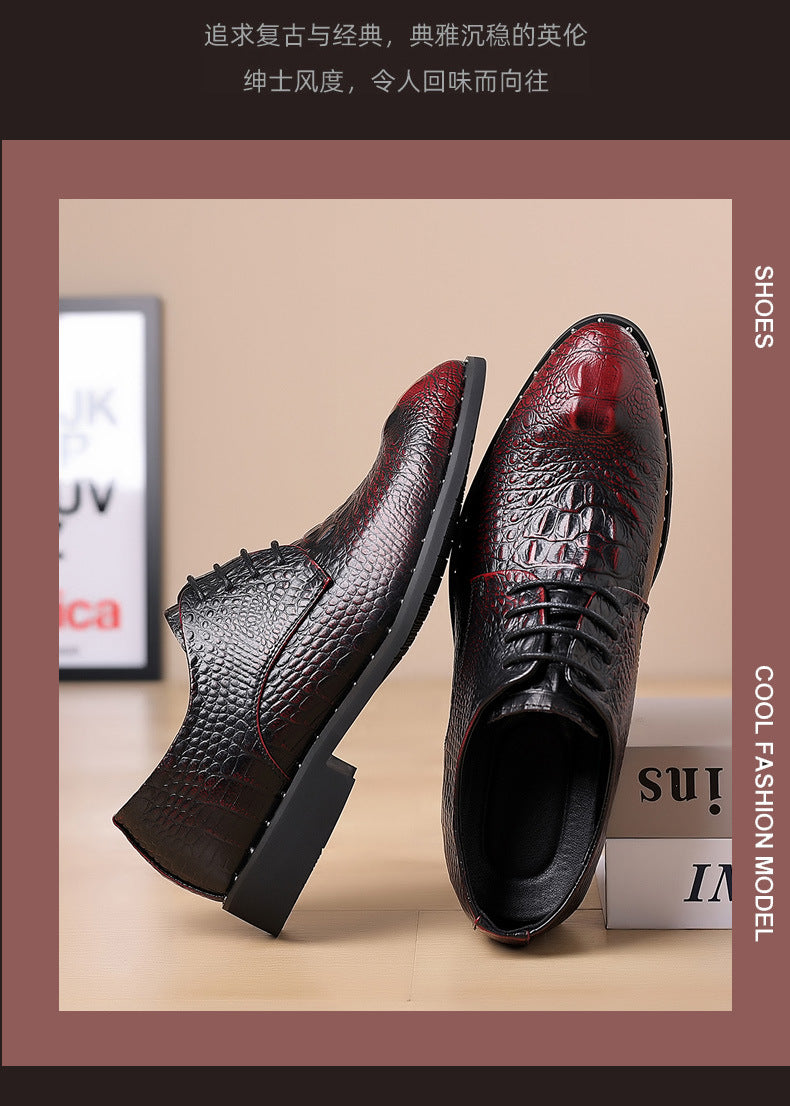 New Four Seasons Men's Leather Shoes Business Dress Leather Shoes Lace-up Casual All-match Wear-resistant Leather Shoes Wedding Shoes Men's Shoes