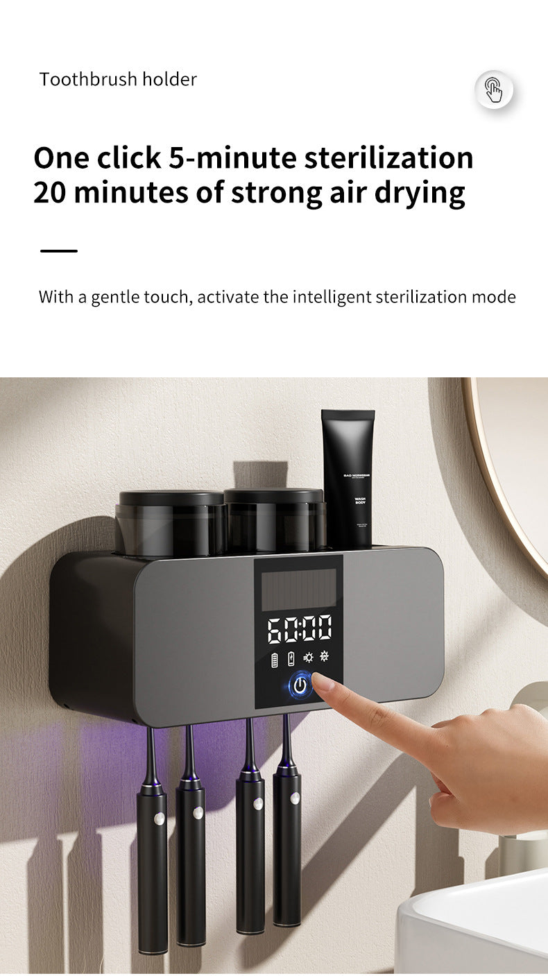 olovvs Smart Toothbrush Sterilizer UV Sterilization Electric Drying Hole-free Mouthwash Cup Toothpaste Rack