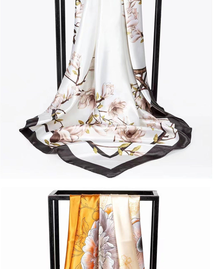 Mother's Day gift double-sided scarf 90 square scarf summer women's thin decorative versatile small scarf shawl scarf scarf