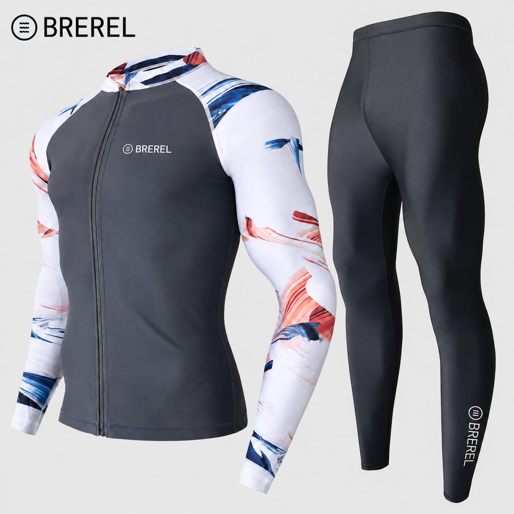 Sun Protection Swimsuit Men's Surfing Suit Split Quick-Drying Tight Jellyfish Suit Snorkeling Suit Wetsuit Full Body Long-Sleeved Trousers