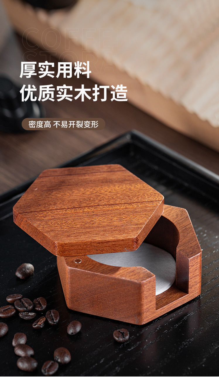 Round Italian Coffee Extraction Filter Paper Storage Sabri Wood Solid Wood Storage Base 58/53/51mm Universal