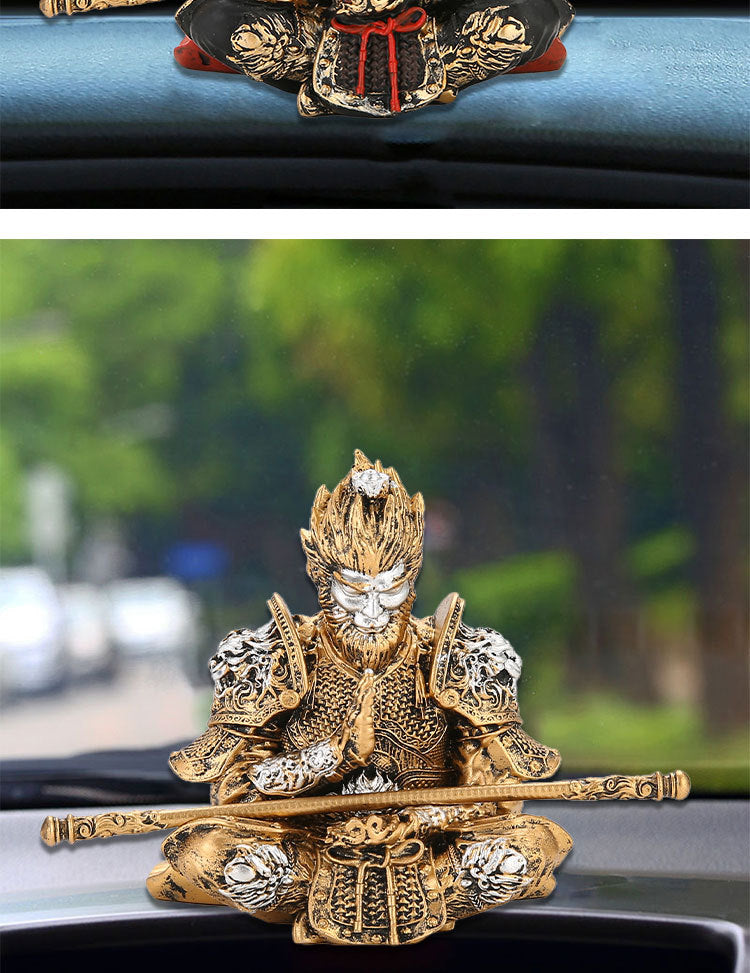Black God Monkey King Monkey King Car Victory Car Ornaments Accessories Central Console Decoration Men's Car Handwork