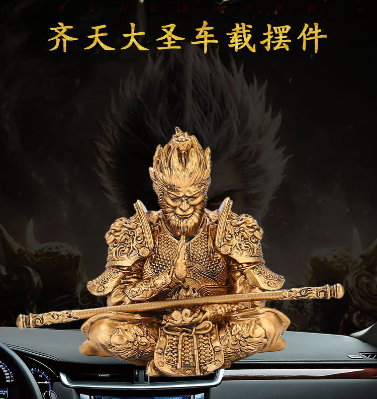 Black God Monkey King Monkey King Car Victory Car Ornaments Accessories Central Console Decoration Men's Car Handwork