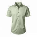 Solid Color Amazon Stretchy Plus-Size Men's Long-Sleeve Shirt, Men's Fashion Shirt, Slim Fit Outerwear