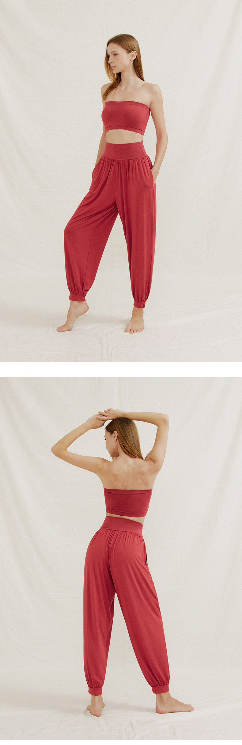 2025 Spring New Yoga Trousers Women's Loose Leg Bloomers Breathable Pilates Dance Fitness Sports Pants