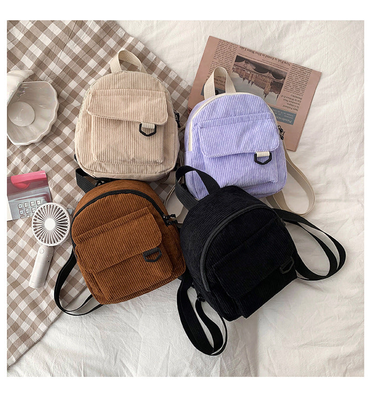 Wholesale/Mini Backpack ins Super Hot Cute OL Commuter Small Cosmetic Bag Striped Textured Student All-match Schoolbag