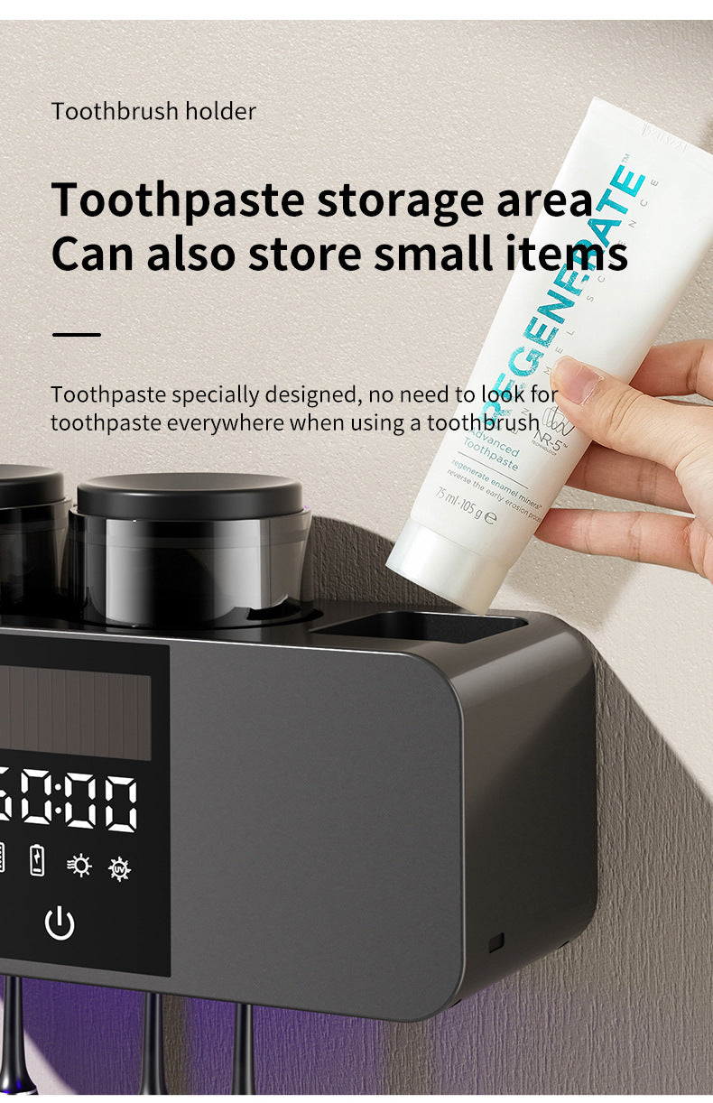 olovvs Smart Toothbrush Sterilizer UV Sterilization Electric Drying Hole-free Mouthwash Cup Toothpaste Rack
