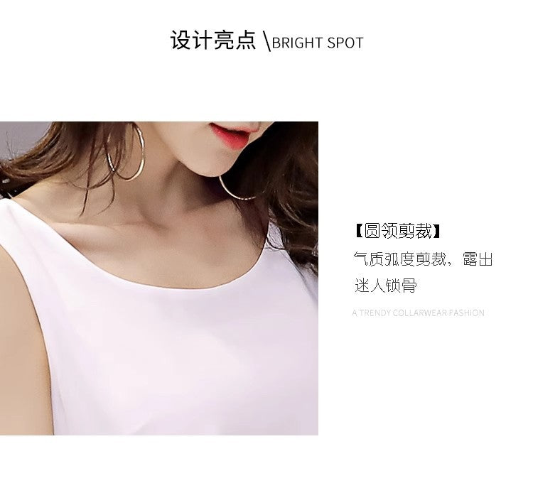 Chiffon Camisole Women's All-match Outer Wear Inner 2025 Summer Loose Slimming plus size Sleeveless Base Top