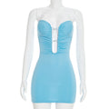 Spring Summer Women Clothing Sexy Solid Color Tube Top Tight Backless