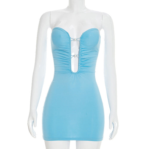 Spring Summer Women Clothing Sexy Solid Color Tube Top Tight Backless