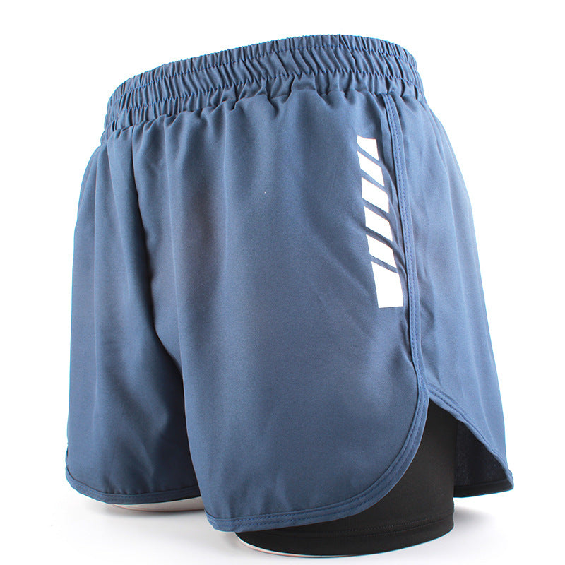 Men's Sports Shorts Summer Explosions Double-layer Quick-drying Swimming Trunks Anti-embarrassment Swimming Trunks Running Fitness Training Shorts