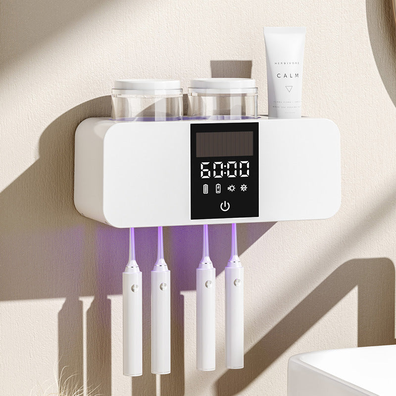 olovvs Smart Toothbrush Sterilizer UV Sterilization Electric Drying Hole-free Mouthwash Cup Toothpaste Rack