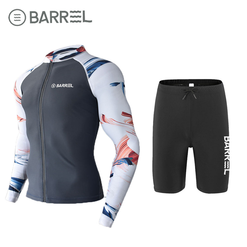 Sun Protection Swimsuit Men's Surfing Suit Split Quick-Drying Tight Jellyfish Suit Snorkeling Suit Wetsuit Full Body Long-Sleeved Trousers