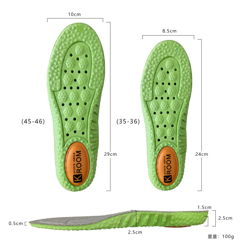 Manufacturer Wholesale Zoom Sports Insoles for Men Boost Popcorn Military Training Shock-Absorbing Breathable High-Elastic Insoles