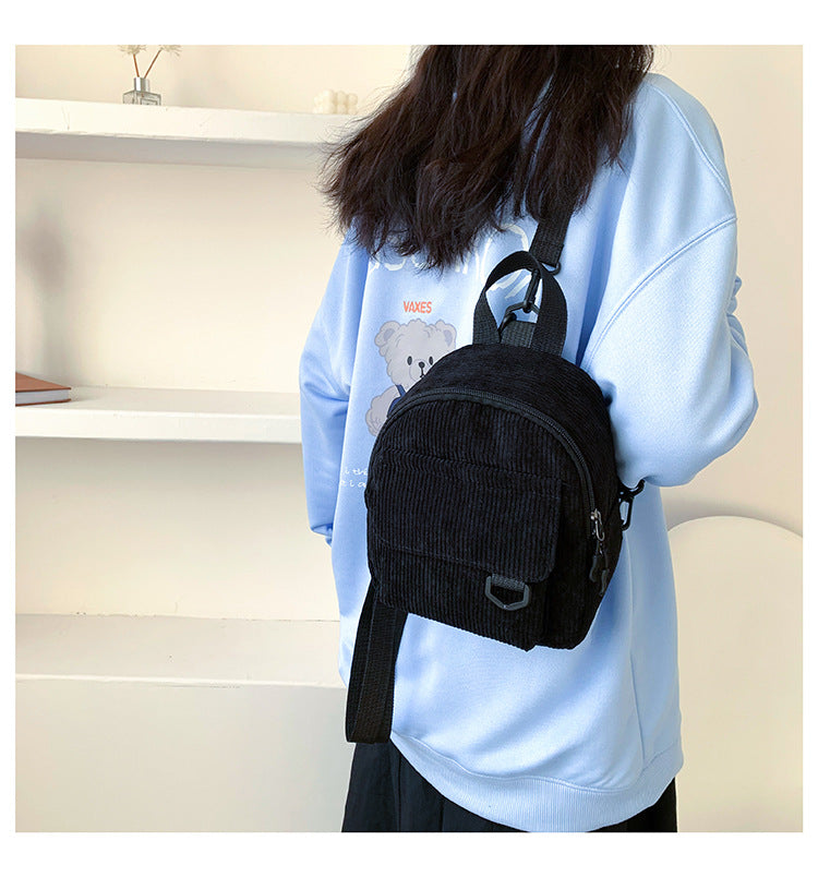 Wholesale/Mini Backpack ins Super Hot Cute OL Commuter Small Cosmetic Bag Striped Textured Student All-match Schoolbag