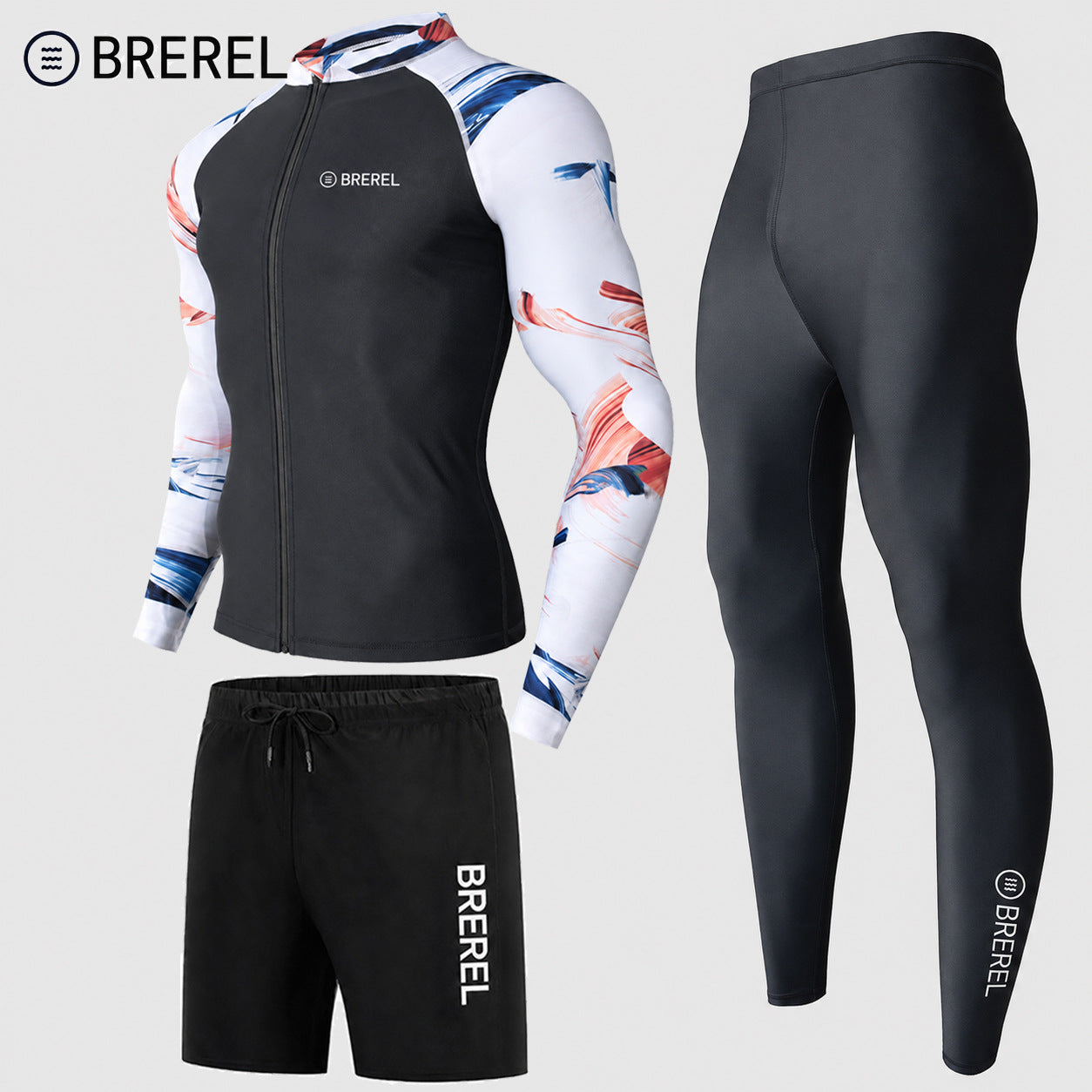 Sun Protection Swimsuit Men's Surfing Suit Split Quick-Drying Tight Jellyfish Suit Snorkeling Suit Wetsuit Full Body Long-Sleeved Trousers