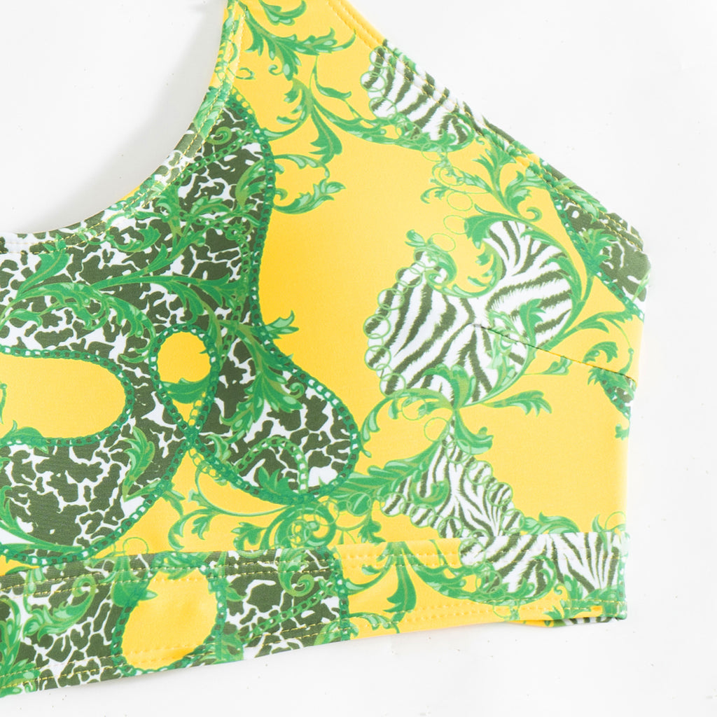 Mingyi New High-end European and American Fashion Sexy Women's Three-piece Bikini BIKINI Multicolor Printed Women's Swimsuit