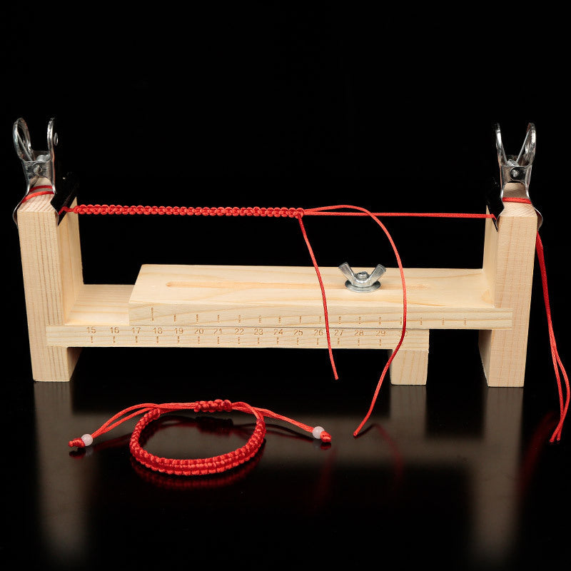 Bracelet Rope Treader Handmade DIY Red Rope Hand Rope Holder Wooden Frame Jade Line Necklace Rope Hair Hand Rope Tool