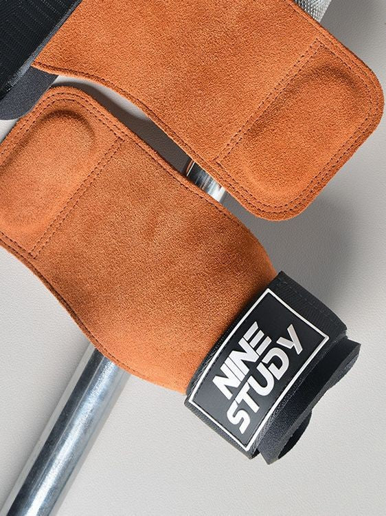 Hard Pull Booster with Cowhide Palm Men's Pull-Up Wrist Bracer Horizontal Bar Pull Back Grip with Hand Gloves Men's Fitness Gloves