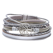 Cross-Border E-Commerce European and American Titanium Steel Lettering Old Pattern Cowhide Rope Bracelet Stainless Steel Magnetic Buckle Male and Female Couple Bracelet