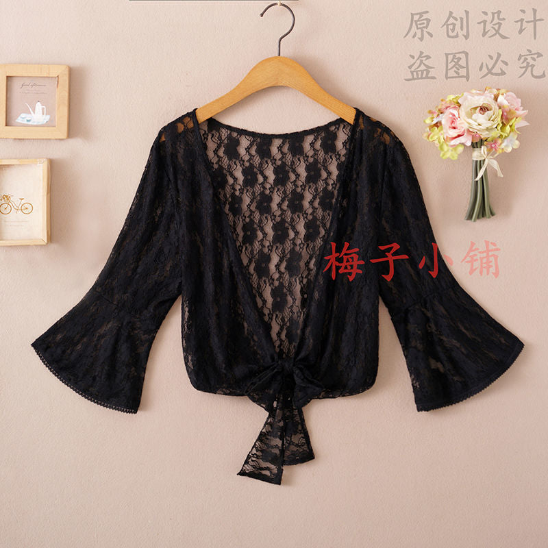 2025 Summer Sunscreen Clothing Chiffon Small Shawl Jacket Women's All-match Small Waistcoat Short Sleeve Thin Outer Short Cardigan